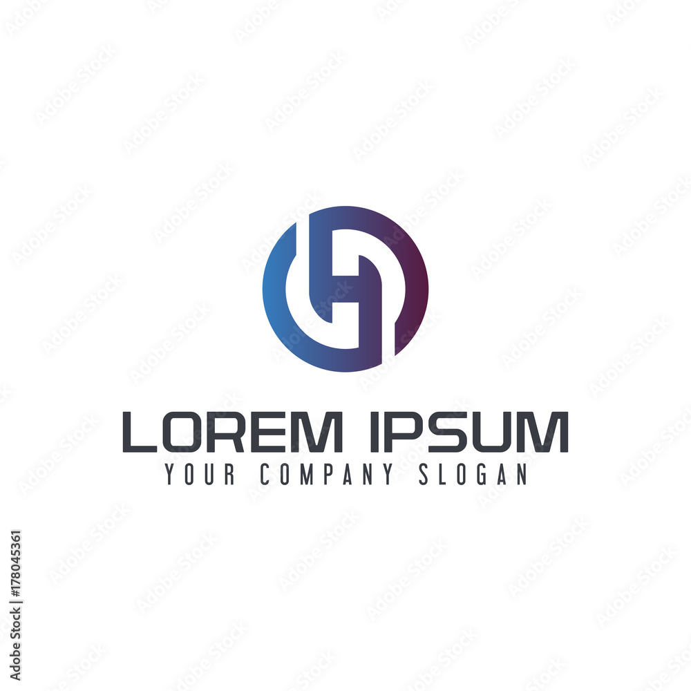 Letter H logo design concept template