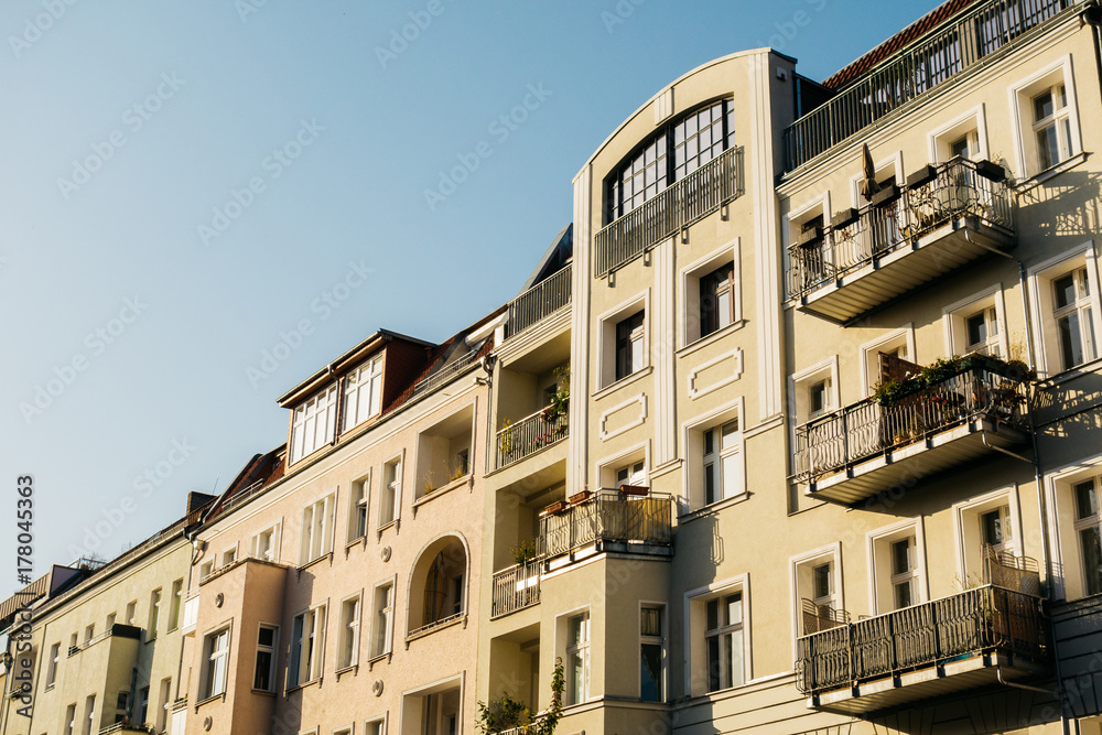 typical apartments in berlin from exterior view