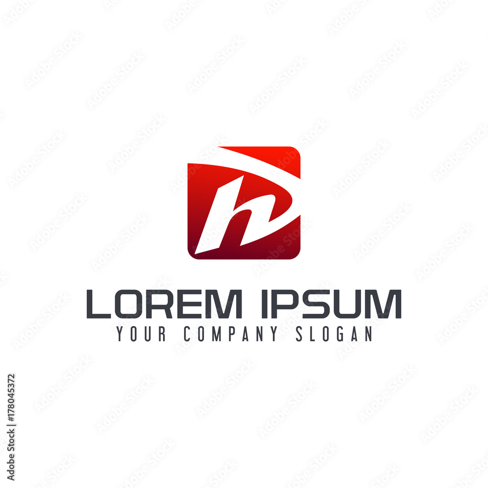 Letter H square logo design concept template Letter H square logo design concept template