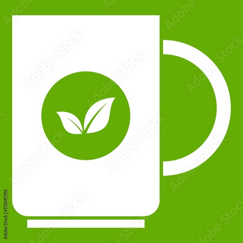 Cup of tea icon green photo