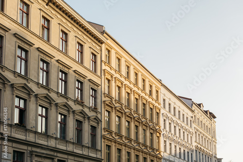 beautiful houses in a row at berlin in the evening sun © Robert Herhold