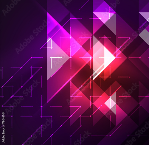 Cosmic electric background with shiny glowing plexus electricity impulses