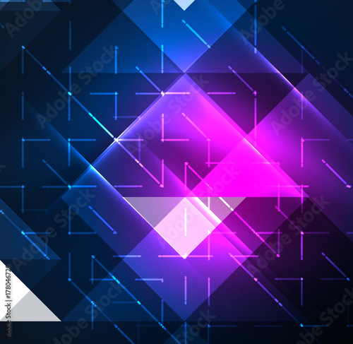 Cosmic electric background with shiny glowing plexus electricity impulses