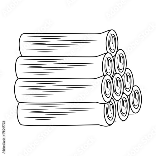 pile wooden trunks icon
