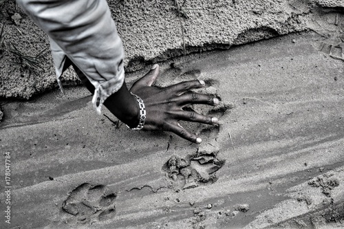 Hand compared to lions claw