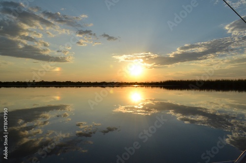 sunset water reflection