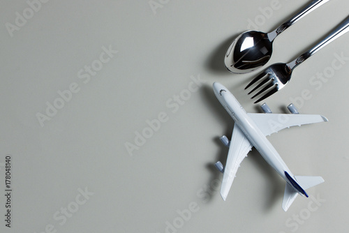 Model airplane with cutlery