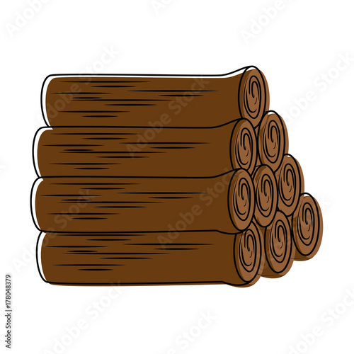 pile wooden trunks icon