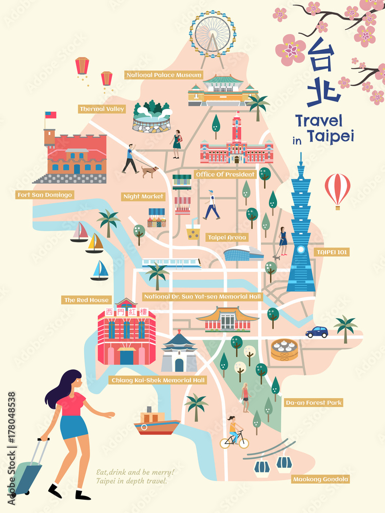 Obraz premium Mapa Tajpej