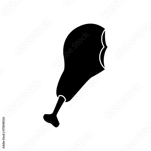 Chicken thigh food icon vector illustration graphic design