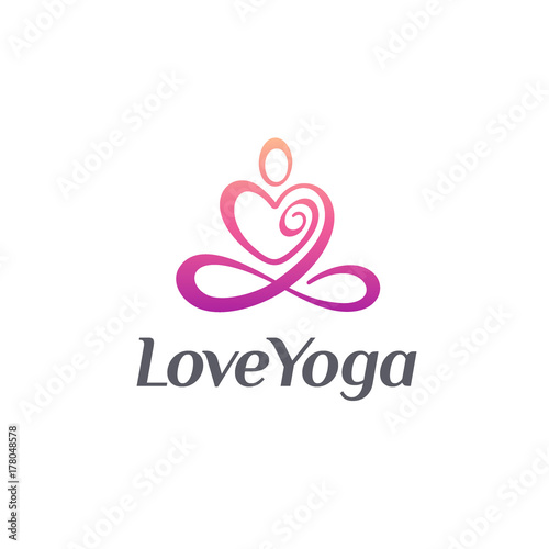Vector logo design for yoga studio. Love Yoga