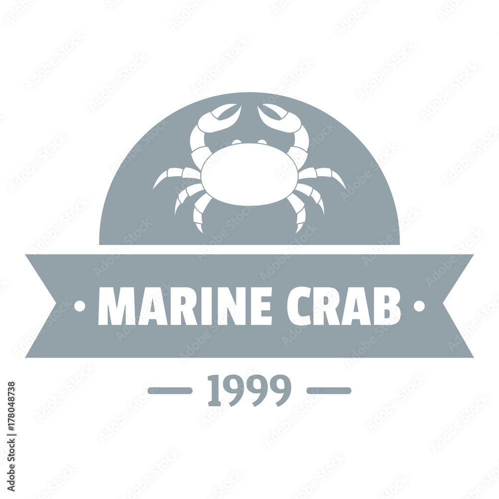 Marine crab logo, simple gray style Marine crab logo, simple gray style
