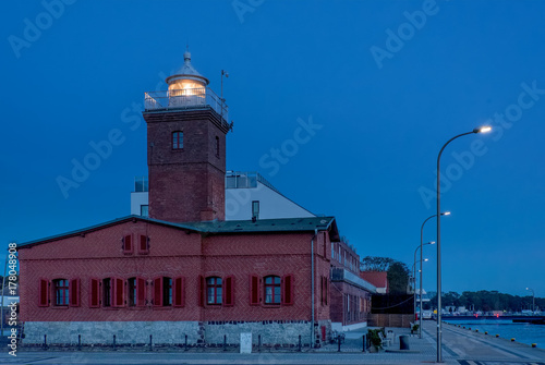 Leuchtturm Nacht Darlowko Gebäude Ostsee