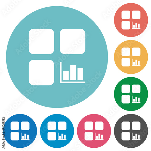 Component statistics flat round icons