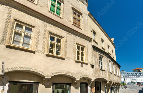Historic buildings in the old town of Krems an der Donau  Austria
