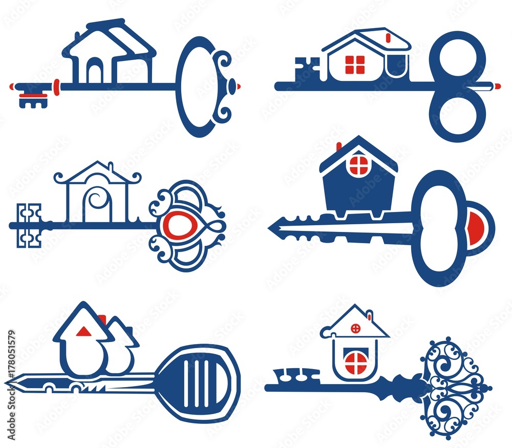 Naklejka premium Set of Real Estate Related Vectors