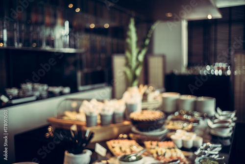 Abstract background and blur Elegant and elegant dining room and beautiful interior details.