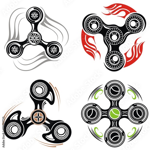 Spinner vector logo and labels