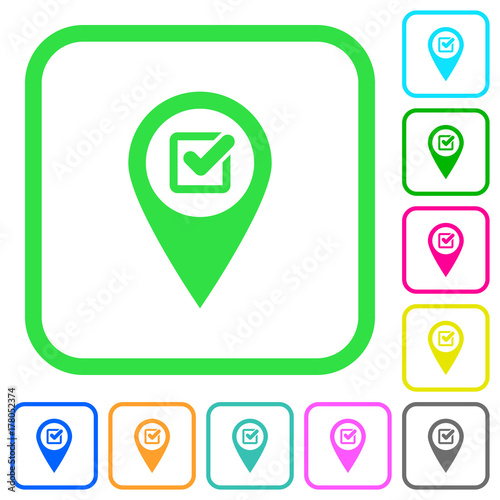 Checkpoint GPS map location vivid colored flat icons icons