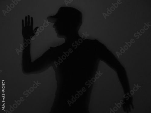 Shadow silhouette of a man  2 / Contour figure of a human body © mike-czech.com