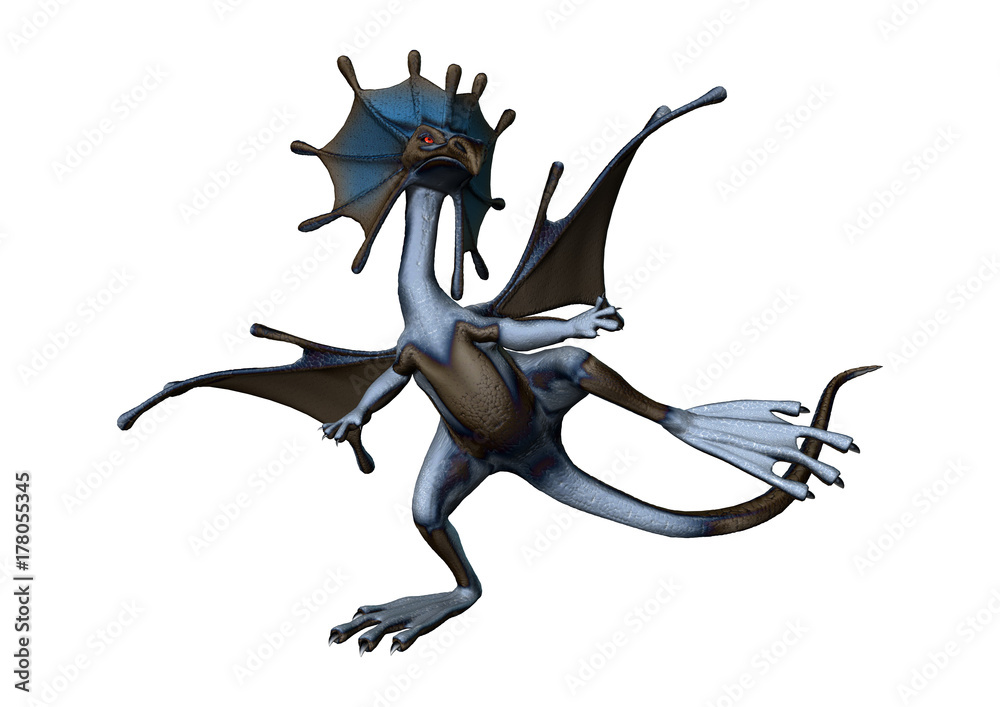 Fototapeta premium 3D Rendering Little Dragon on White