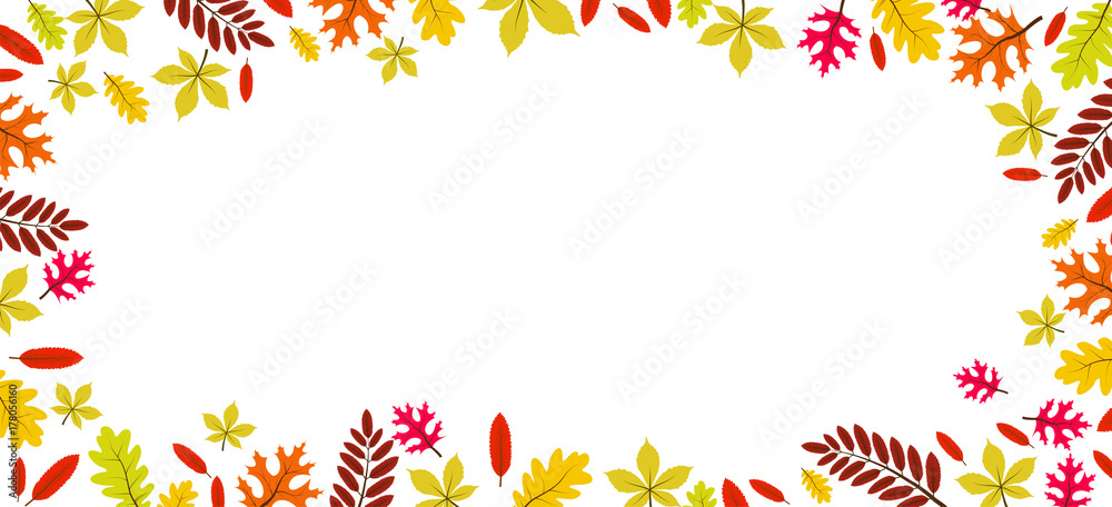 Beautiful autumn leaves frame with copy space vector
