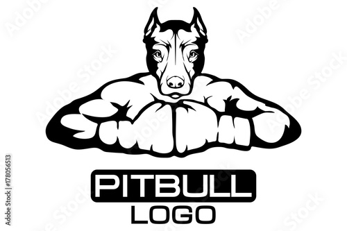 pit bull terrier dog logo