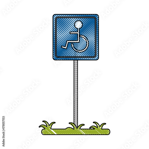 handicap parking sign icon image vector illustration design
