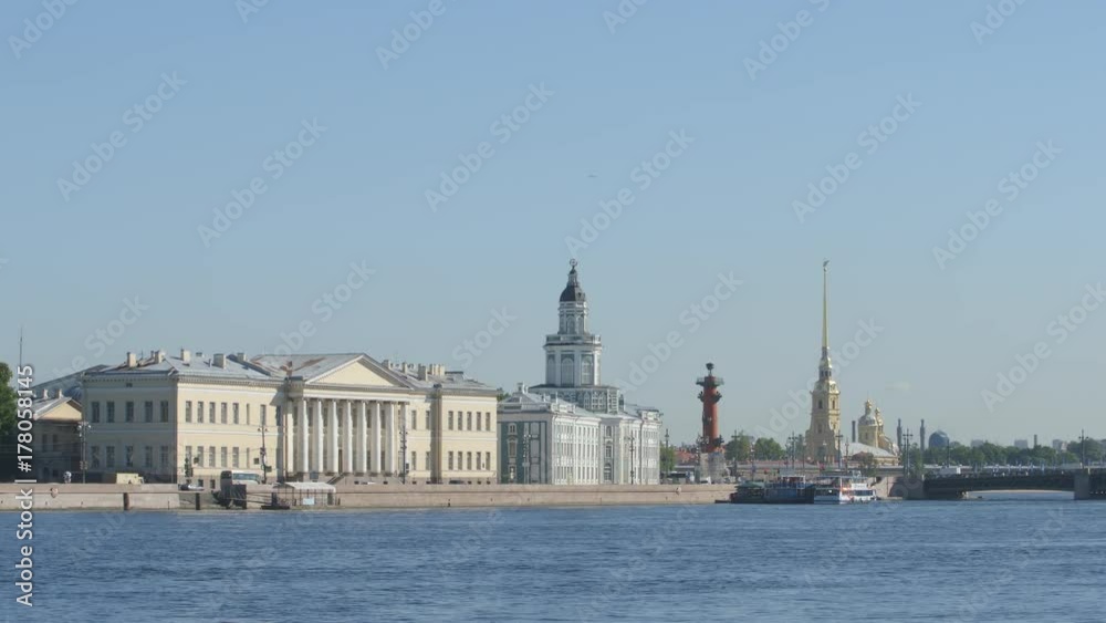View of the Neva river, The Kunstkammer in the summer - St Petersburg, Russia View of the Neva river, The Kunstkammer in the summer - St Petersburg, Russia