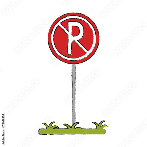 no parking zone forbidden not allowed icon image vector illustration design