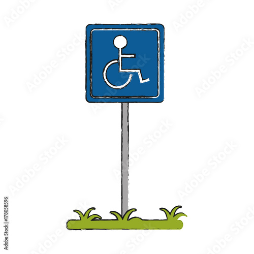 handicap parking sign icon image vector illustration design
