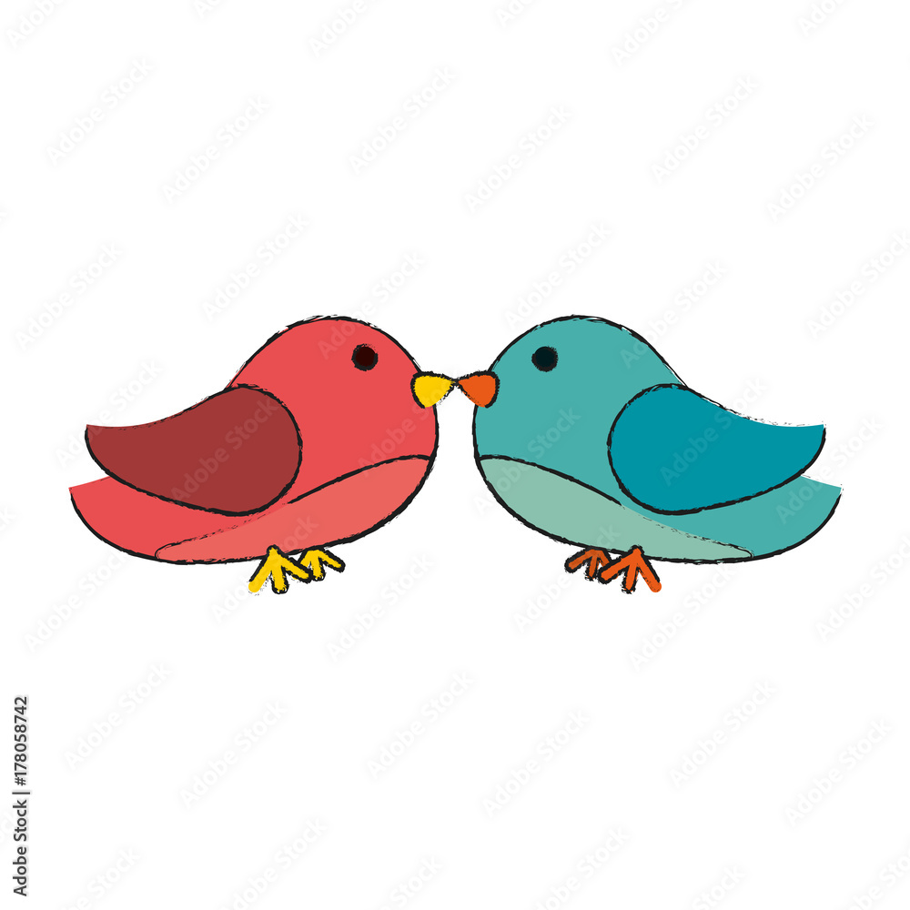 lovebirds heart icon image vector illustration design