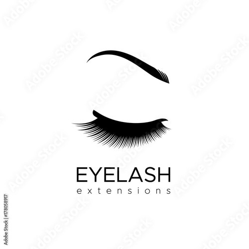 Eyelash extension logo. Vector illustration in a modern style