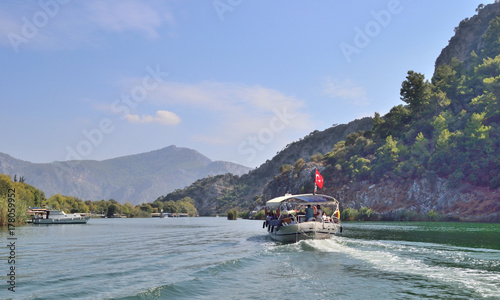 landscape with the mountain river Dalaman in Turkey