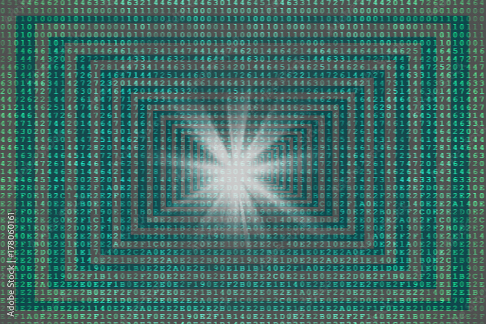 Φωτογραφία Substrate for the image of the matrix with a bright beam of light at the end of the tunnel