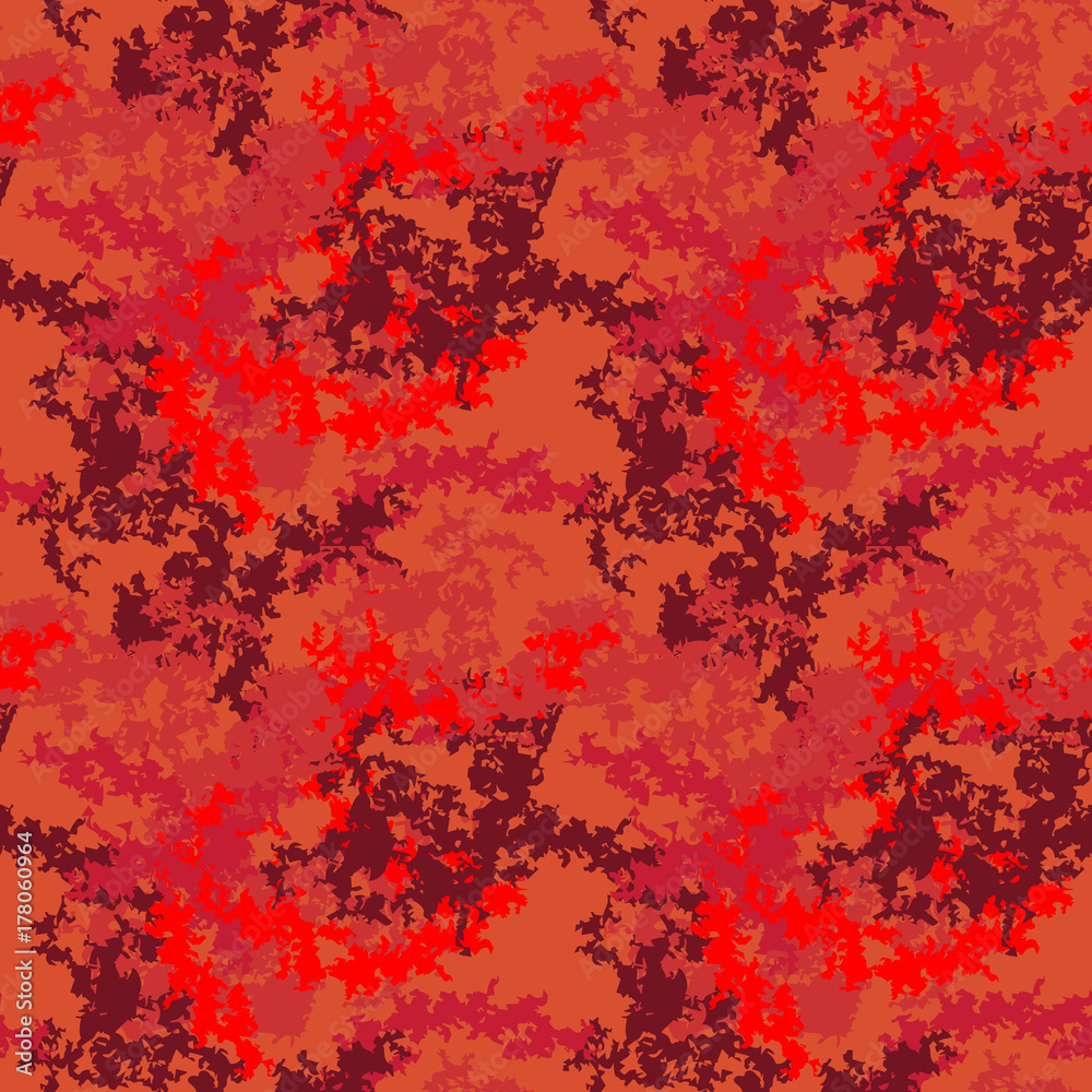 Vecteur Stock Saturated red UFO camouflage is a bright seamless pattern  that can be used as neon camo print for clothing and background and  backdrop or computer wallpaper | Adobe Stock