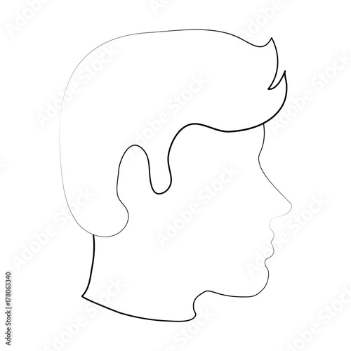 man dark skin avatar head sideview icon image vector illustration design