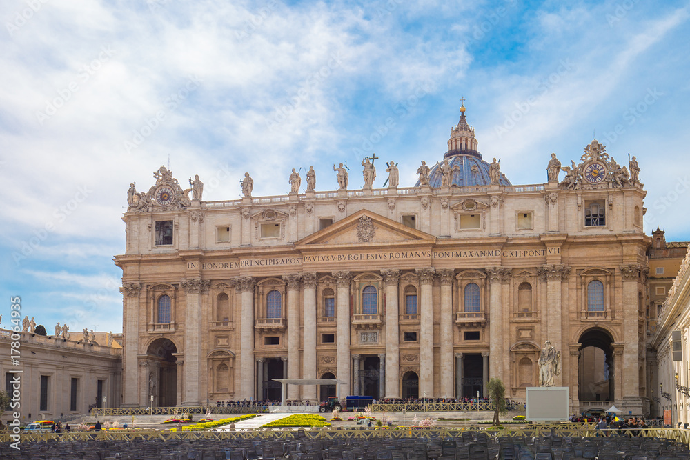 The Papal Basilica of St. Peter at Vatican city state in Rome, Italy