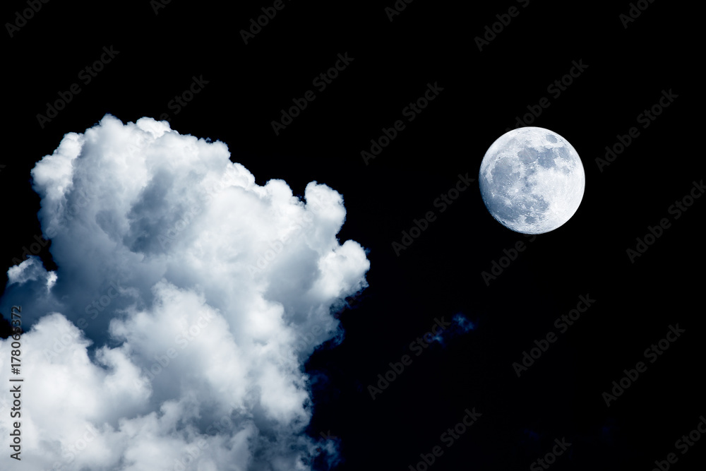 Fototapeta premium big moon background night sky no photo by nasa