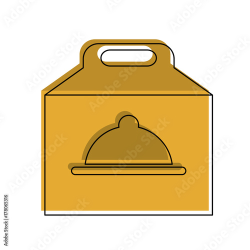 takeout box  fast food icon image vector illustration design 