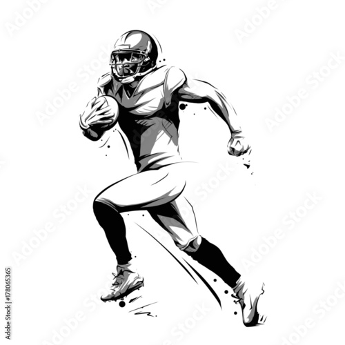 american football player running with ball