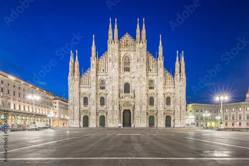 Milan Cathedral at twilight in Milan, Italy