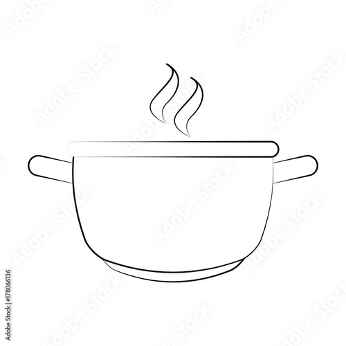 hot pot icon image vector illustration design  black sketch line