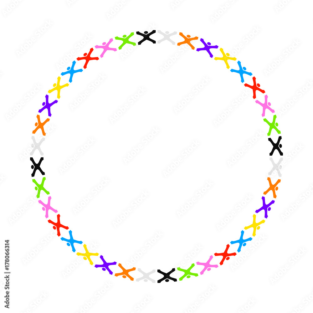some stylized people building a circle some stylized people building a circle
