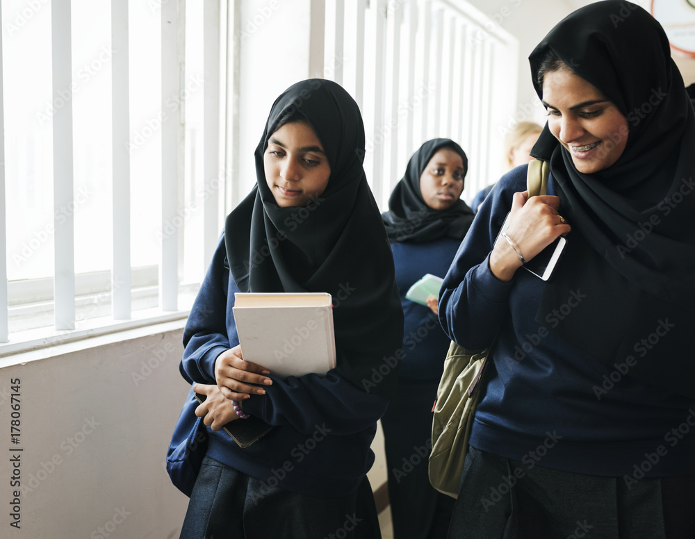 A group of Muslim students A group of Muslim students