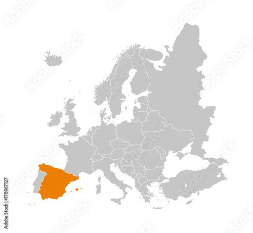 Spain Map in Europe