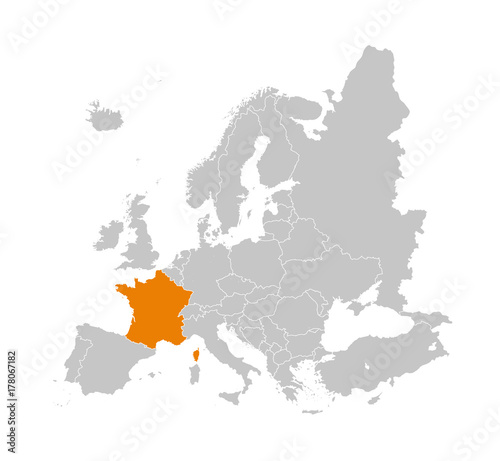 France Map in Europe