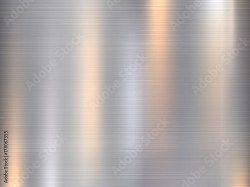 Metal, stainless steel texture background with reflection photo
