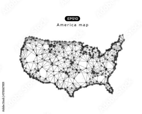 Vector abstract illustration of USA map.