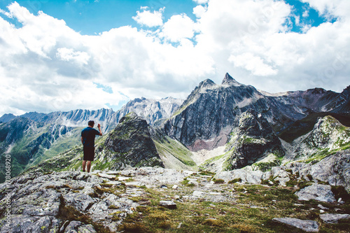 Hiker enjoying the view. © Olga